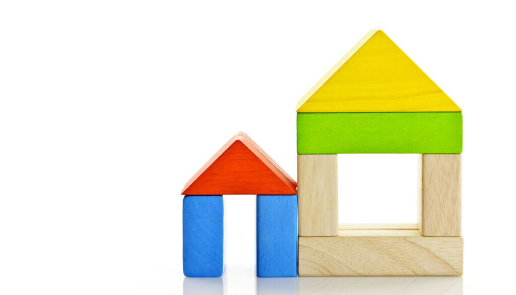 Wooden blocks houses